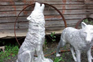 Aluminum Howling Wolf Yard Art